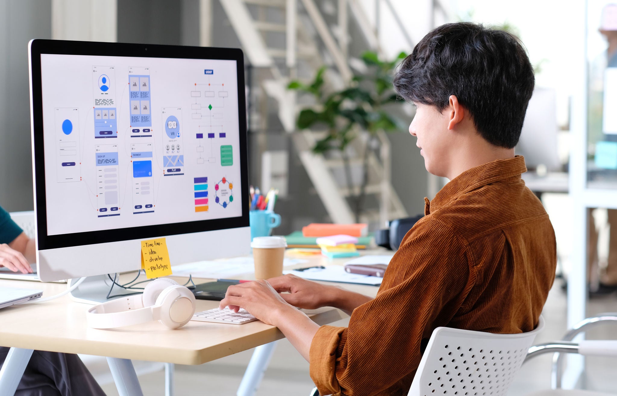 Professional workstation showing AI and analytics work