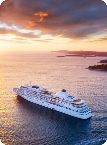 Cruise ship at sea