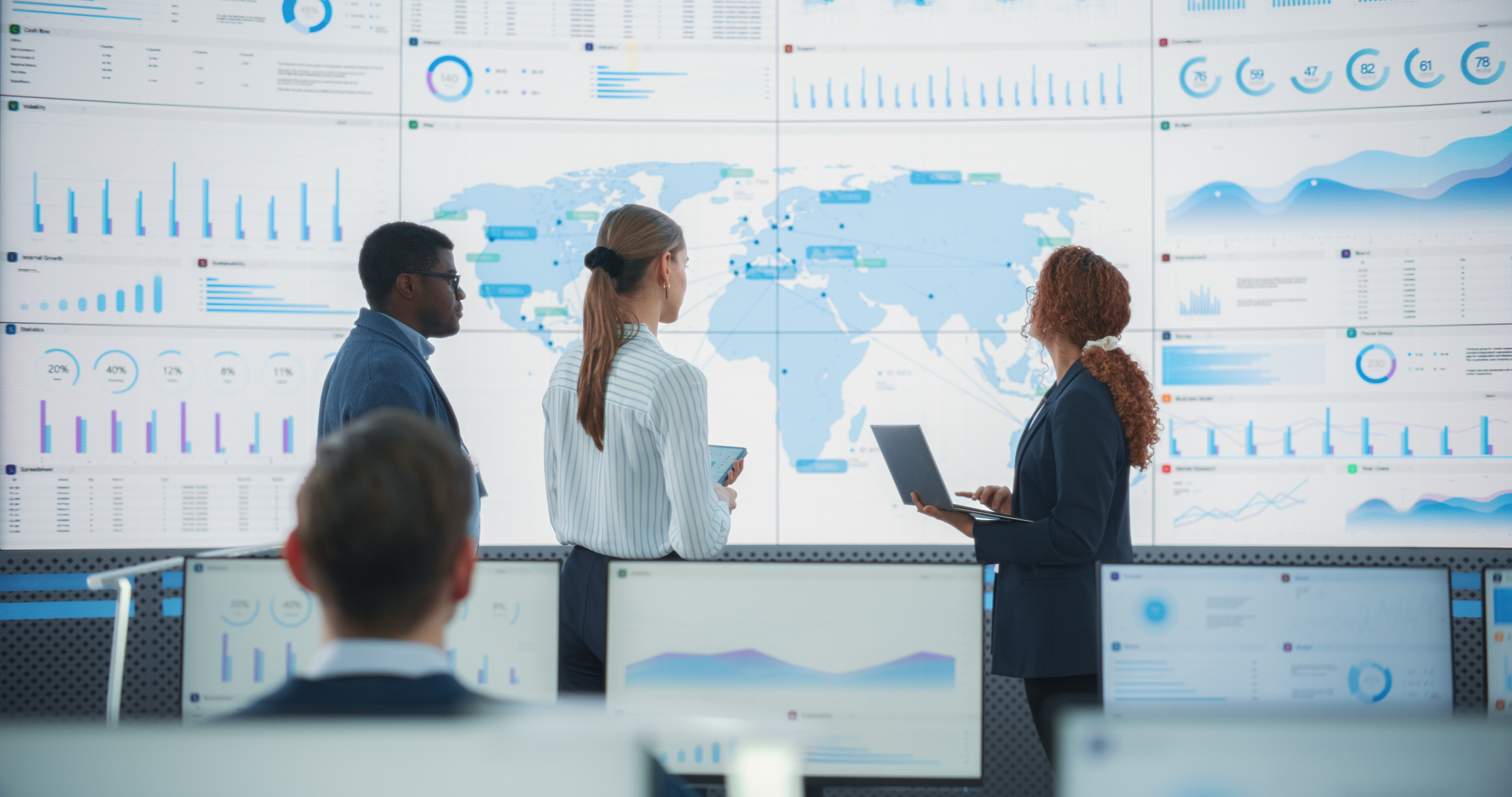 International professional team collaborating remotely